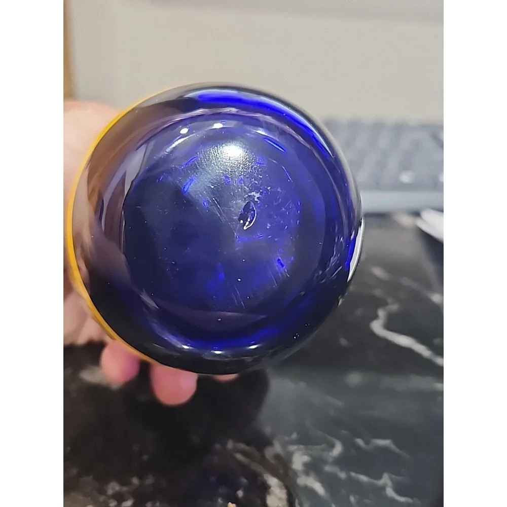 Ross Simons Blue Murano style glass bud‎ vase 4.5